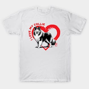 I Love My Collie - I Love my dog - Family dog T-Shirt